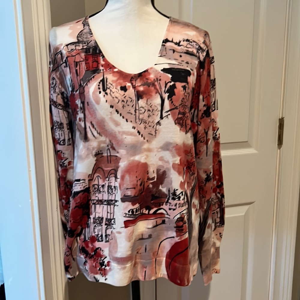CURATED BY RUA'H KIBRIYA: Vintage L Merino Wool Paris-Print Sweater